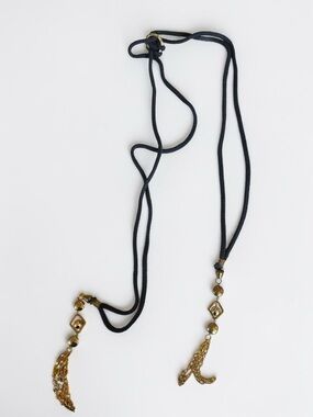 Vintage Gold Chain Tassel Belt Black Rope Adjustable Boho Chic Gift